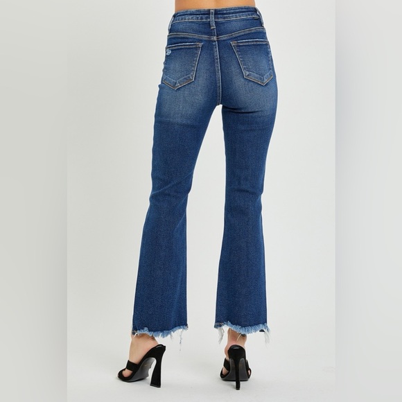 RISEN High Rise Distressed Crop Flare Jeans - Picture 6 of 7